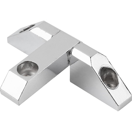 Kipp Square Hinge Long Version W. Countersink D=M06, Zinc High-Gloss Chromed, B=85, A=51, A1=12, A2=36 K1144.10630061